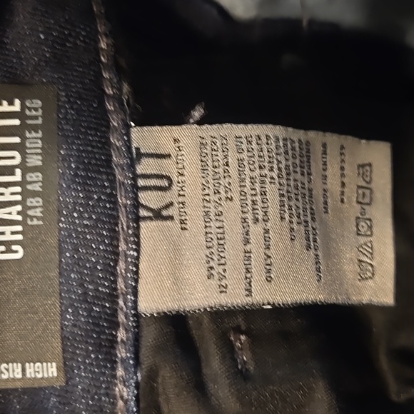 Kut from the Kloth Dark Cuffed Wide Leg Jeans Sz 8P - Picture 8 of 8